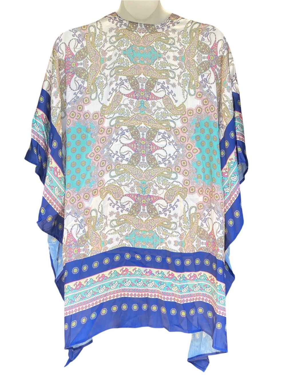 NWT Umgee Boutique Style Satin Paisley Kimono Cardigan Womens Size Medium Large - Picture 2 of 9